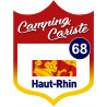 blason camping cariste Haut-Rhin 68 - 15x11.2cm - Sticker/autocollant