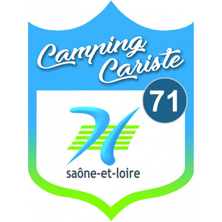 blason camping cariste Saône et Loire 71 - 10x7.5cm - Sticker/autocol