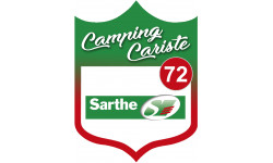 blason camping cariste Sarthe 72 - 15x11.2cm - Sticker/autocollant
