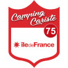 blason camping cariste Ile de France 75 - 15x11.2cm - Sticker/autocoll