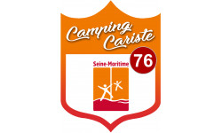 blason camping cariste Seine Maritime 76 - 15x11.2cm - Sticker/autocol