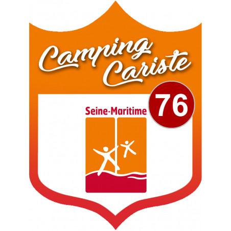 blason camping cariste Seine Maritime 76 - 15x11.2cm - Sticker/autocol