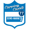 blason camping cariste Seine et Marne 77 - 10x7.5cm - Sticker/autocoll