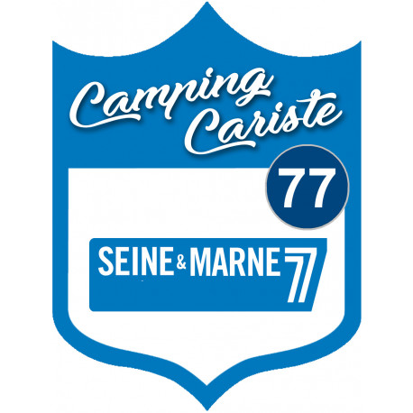blason camping cariste Seine et Marne 77 - 15x11.2cm - Sticker/autocol