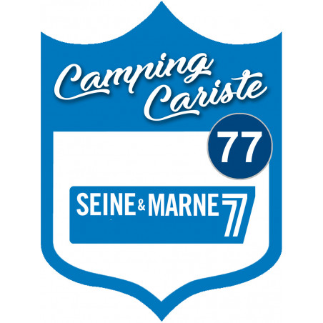 blason camping cariste Seine et Marne 77 - 20x15cm - Sticker/autocolla