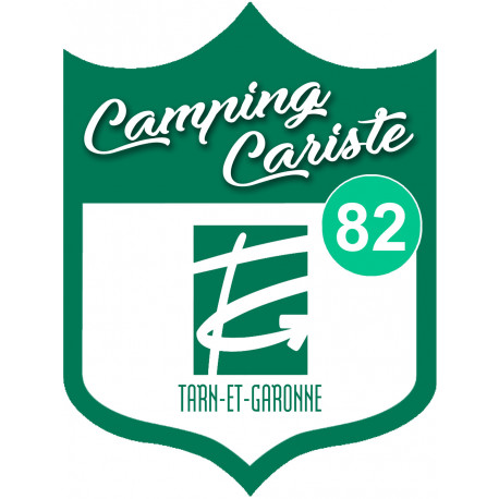 blason camping cariste Tarn et Garonne 82 - 20x15cm - Sticker/autocoll