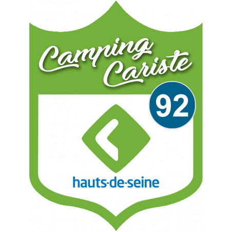 blason camping cariste Hauts de Seine 92 - 10x7.5cm - Sticker/autocoll