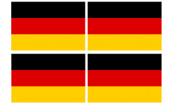 drapeau officiel Allemand - 4 stickers de 9.5X6.3 cm - Sticker/autocol