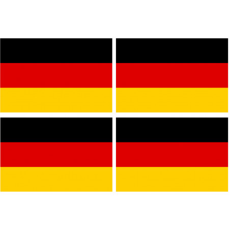 drapeau officiel Allemand - 4 stickers de 9.5X6.3 cm - Sticker/autocol