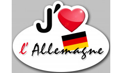 j'aime l'Allemagne - 15x11cm - Sticker/autocollant