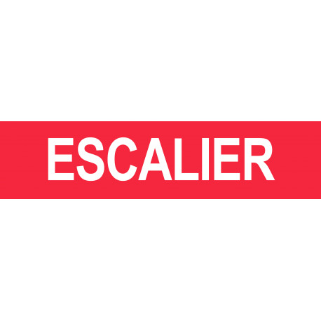 Local escalier - Fond rouge - 15x3.5cm - Sticker/autocollant Local escalier - Fond rouge - 15x3.5cm - Sticker/autocollant