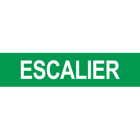 Local escalier - Fond vert - 15x3.5cm - Sticker/autocollant Local escalier - Fond vert - 15x3.5cm - Sticker/autocollant