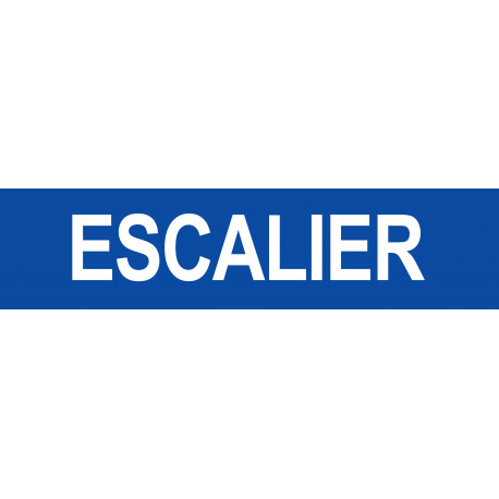 Local escalier - Fond bleu - 29x7cm - Sticker/autocollant Local escalier - Fond bleu - 29x7cm - Sticker/autocollant