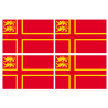drapeau Normand avec Lions - 4 stickers - 9.5 x 6.3 cm - Sticker/autoc