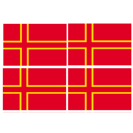 drapeau officiel Normand - 4 stickers - 9.5 x 6.3 cm - Sticker/autocol