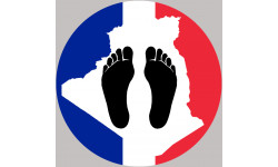 sticker / autocollant : Pieds noirs carte Franco Algérienne - 20cm - 