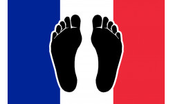 sticker / autocollant : Pieds noirs drapeau Français - 15x10cm - Sticker