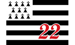 Sticker / autocollants : Drapeau Breton 22 - 10x7cm