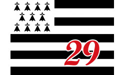 Drapeau Breton 29 - 20x14,5cm - Sticker/autocollant