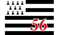 Drapeau Breton 56 - 5x3,5cm - Sticker/autocollant