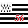 Drapeau Breton 56 - 10x7cm - Sticker/autocollant