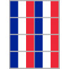 Drapeau France - 8 stickers - 9.5 x 6.3 cm - Sticker/autocollant