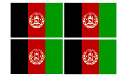 Drapeau Afghanistan - 4 stickers - 9.5 x 6.3 cm - Sticker/autocollant