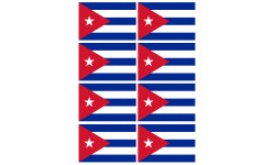Drapeau Cuba - 8 stickers - 9.5 x 6.3 cm - Sticker/autocollant