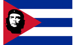 Drapeau Cuba avec le Che - 5x3.3 cm - Sticker/autocollant