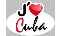 j'aime Cuba - 15x11cm - Sticker/autocollant