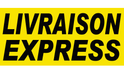 Livraison express jaune - 30x14 cm - Sticker/autocollant
