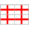 Drapeau Angleterre - 4 stickers - 9.5 x 6.3 cm - Sticker/autocollant