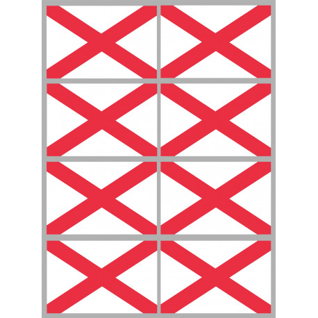 Drapeau Irlande du Nord - 8 stickers - 9.5 x 6.3 cm - Sticker/autocoll