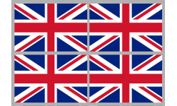 drapeau Grande Bretagne - 4 stickers - 9.5 x 6.3 cm - Sticker/autocollant