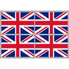 drapeau Grande Bretagne - 4 stickers - 9.5 x 6.3 cm - Sticker/autocollant