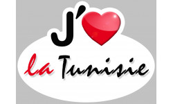 Autocollants : J'aime la Tunisie - 15x11cm