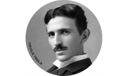 Nikola Tesla (20x20cm) - Sticker/autocollant