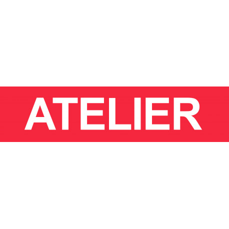 ATELIER rouge - 5x3,5cm - Sticker/autocollant ATELIER rouge - 5x3,5cm - Sticker/autocollant