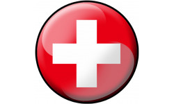 drapeau Suisse rond - 5cm - Sticker/autocollant