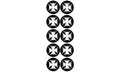 Croix de Malte - 10 stickers de 5cm - Sticker/autocollant