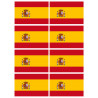Drapeau Espagne - 8 stickers - 9.5 x 6.3 cm - Sticker/autocollant
