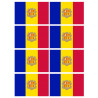 Drapeau Andorre - 8 stickers - 9.5 x 6.3 cm - Sticker/autocollant
