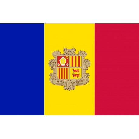 Drapeau Andorre - 15 x 10 cm - Sticker/autocollant Drapeau Andorre - 15 x 10 cm - Sticker/autocollant