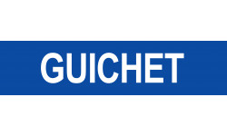 GUICHET BLEU - 29x7cm - Sticker/autocollant