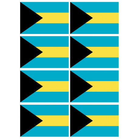 Drapeau Bahamas - 8 stickers - 9.5 x 6.3 cm - Sticker/autocollant Drapeau Bahamas - 8 stickers - 9.5 x 6.3 cm - Sticker/autocollant