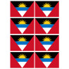 Drapeau Antigua and Barbuda - 8 stickers - 9.5 x 6.3 cm - Sticker/autocollant