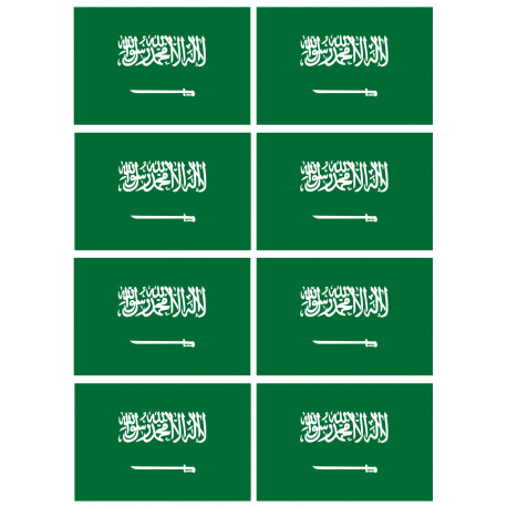 Drapeau Arabie Saoudite - 8 stickers - 9.5 x 6.3 cm - Sticker/autocollant Drapeau Arabie Saoudite - 8 stickers - 9.5 x 6.3 cm - Sticker/autocollant