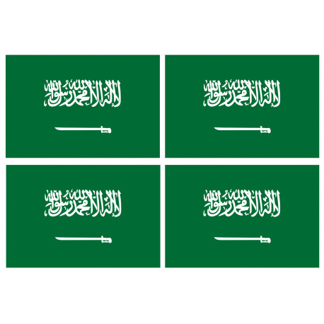 Drapeau Arabie Saoudite - 4 stickers - 9.5 x 6.3 cm - Sticker/autocollant Drapeau Arabie Saoudite - 4 stickers - 9.5 x 6.3 cm - Sticker/autocollant