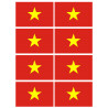 Drapeau Viet Nam - 8 stickers - 9.5 x 6.3 cm - Sticker/autocollant