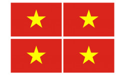 Drapeau Viet Nam - 4 stickers - 9.5 x 6.3 cm - Sticker/autocollant